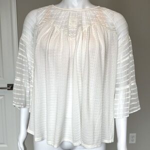 Lucky Brand White Blouse with Delicate Lace Details